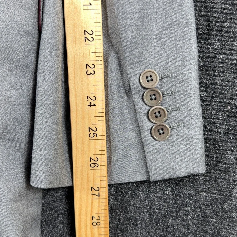 Loro Piana Super 130s Wool 3 Button Blazer Stefano Genovese 44‎ LN Grey Italy